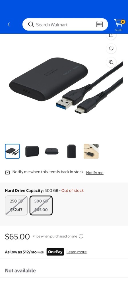 500 GB Onn Media Drive