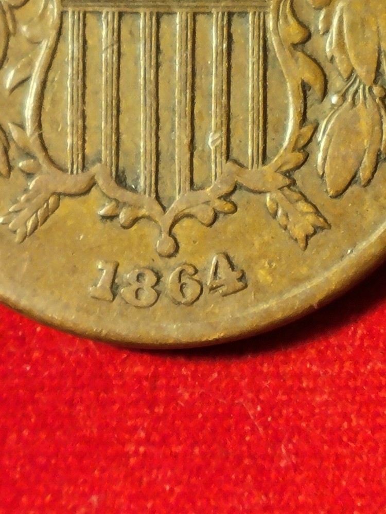 1864 2 cent piece RPD