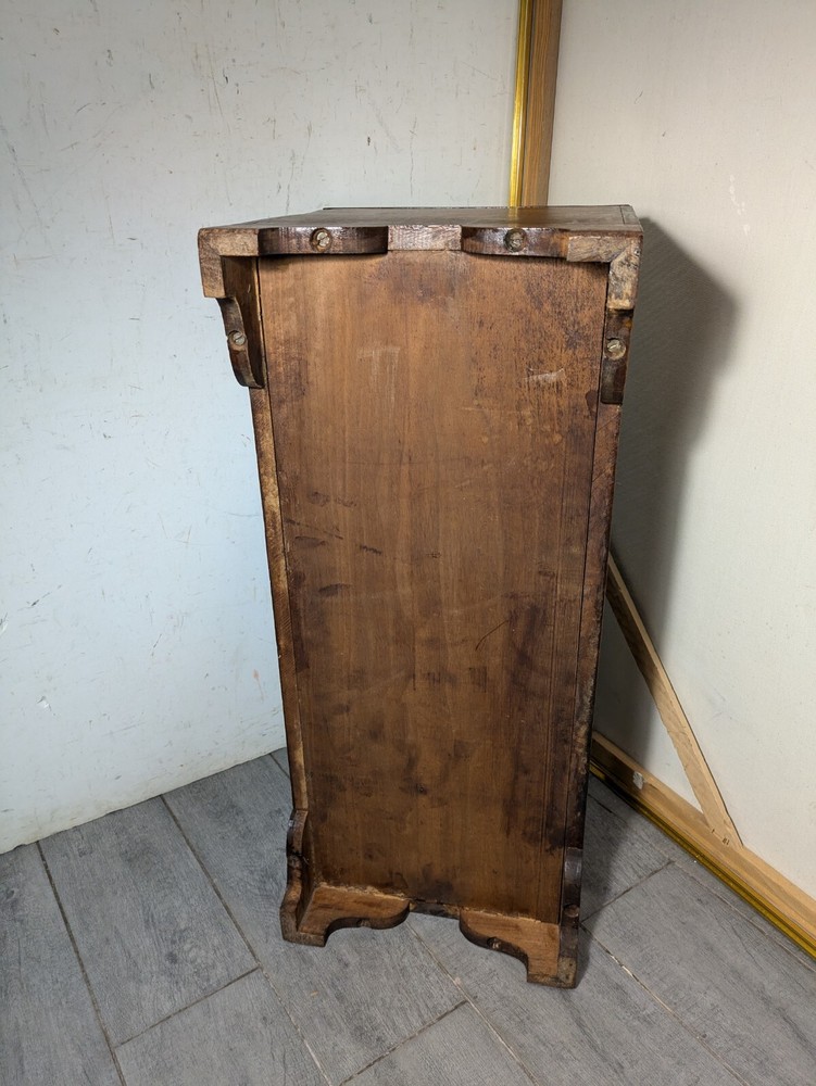 Antique Rustic Solid Wood Carpenter Tool Storage Box Chest Trunk with Lid N65