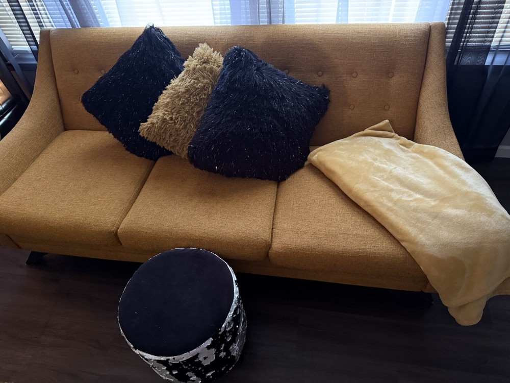 Yellow Couch With Pillows