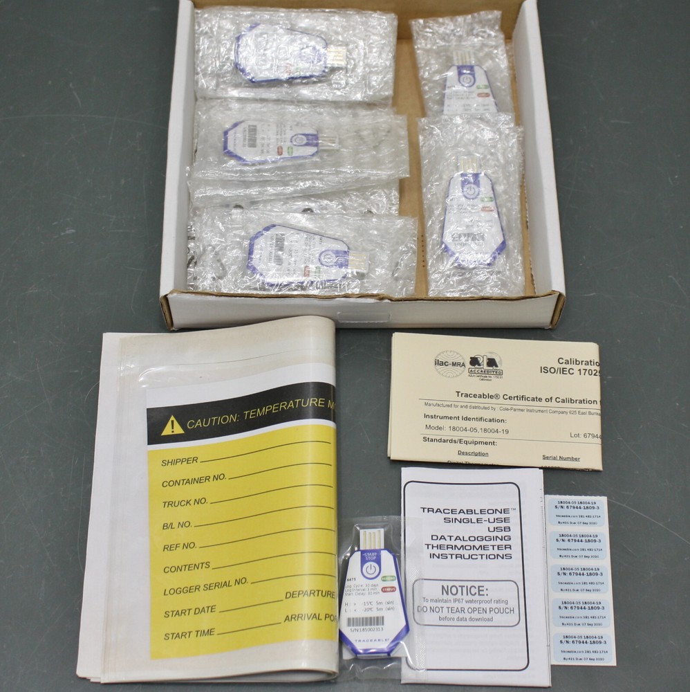 Traceable USB Temp Data Logger 6475, Single Use Thermometer, -15° C, -20° C