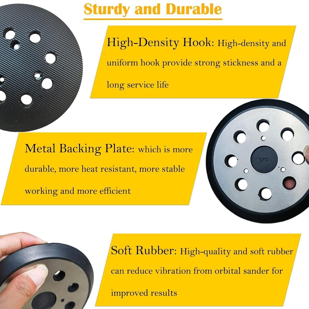 2pc 5" 8-Hole Metal Replacement Sander Sanding Pads for Dewalt Sander Hook Loop