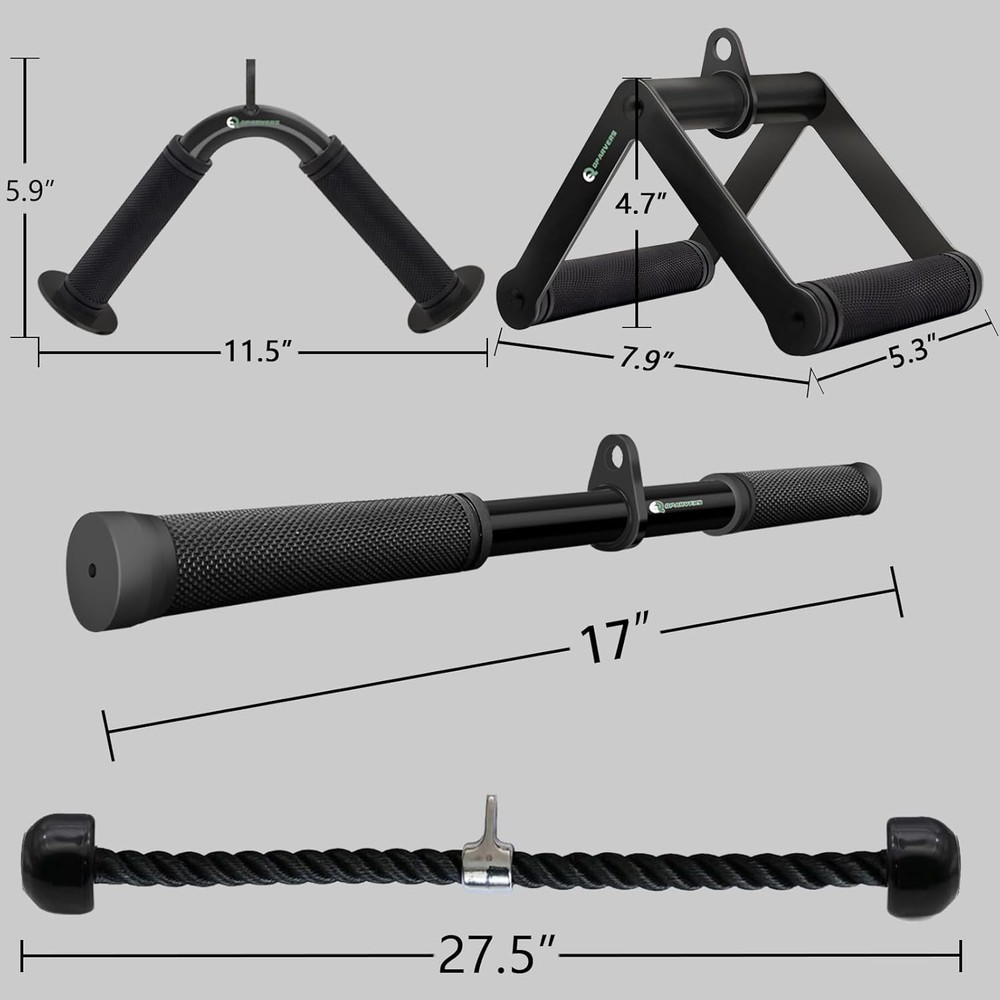 Cable Machine Attachment Set LAT Pulldown Attachments Weight black-4.0