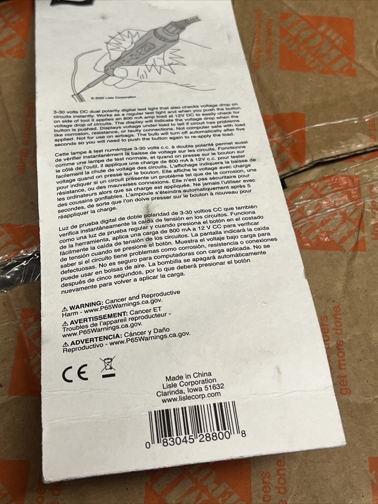 Lisle 28800 Digital Test Light With Load Tester