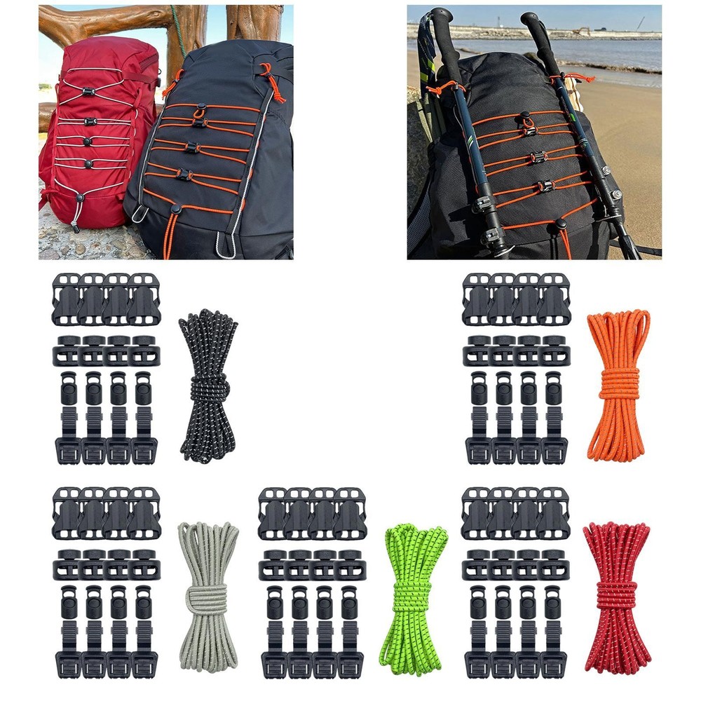 Backpack Bungee Cord Upgrade Kit DIY Expansion System Sturdy Reflective Backpack