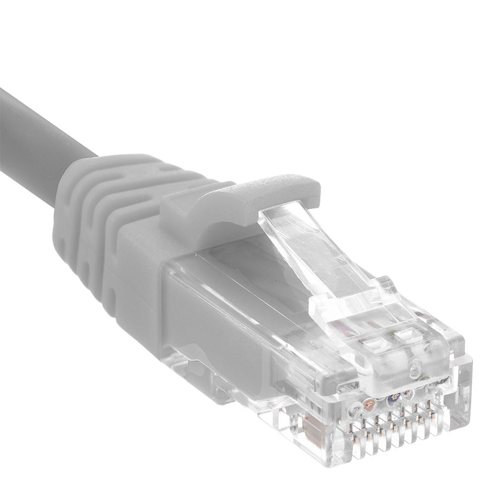 Ethernet Patch Cable CAT6A, UTP, 24AWG, 7 Ft, 10 pack, Gray