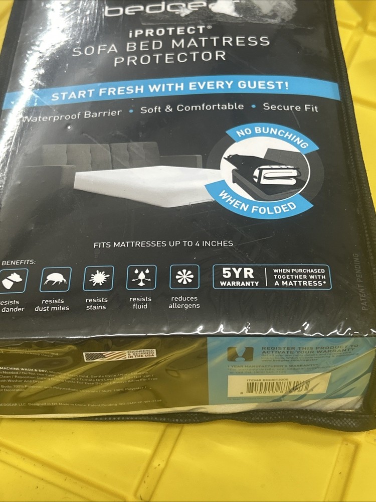 Bedgear Sofa Bed MattressProtector iProtect New in Box