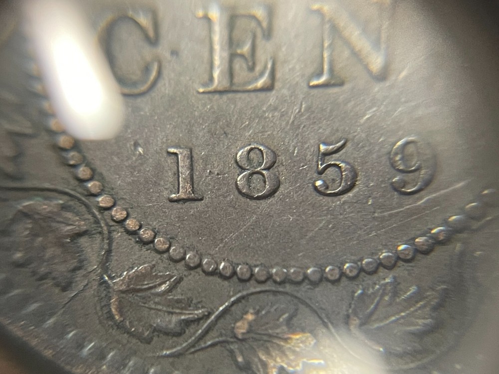 1859 Canada One Large Cent Coin Great Condition