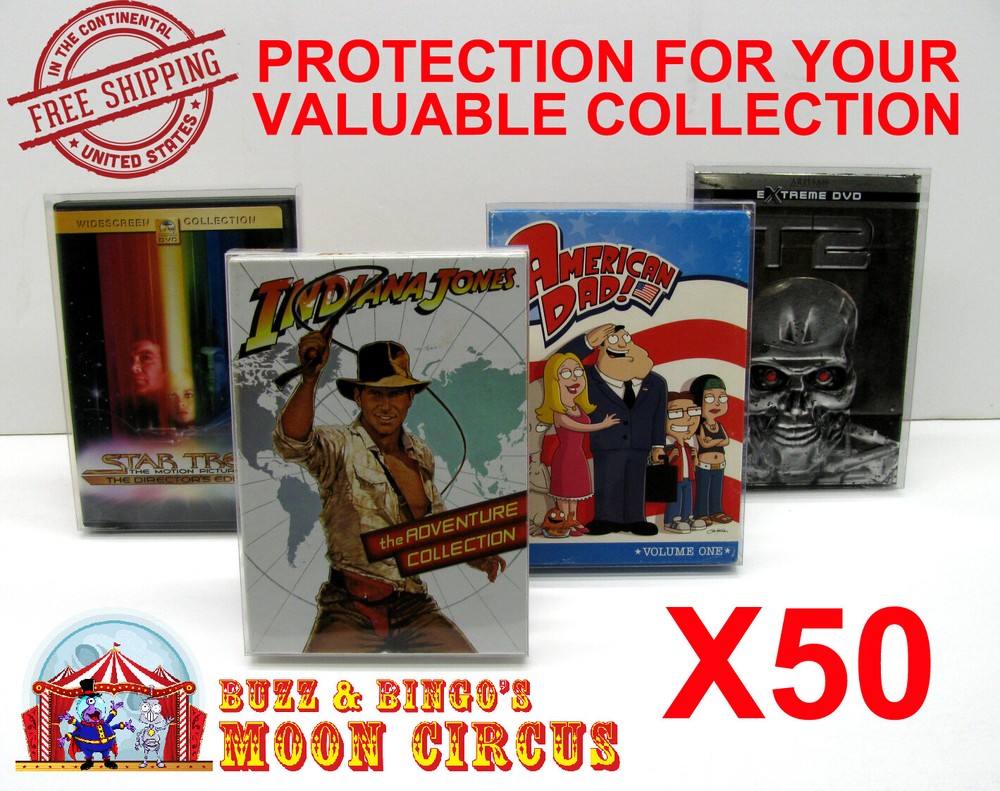 50x DVD OVERSIZED BOX SET (SIZE DVO A) - CLEAR PLASTIC PROTECTIVE BOX PROTECTOR