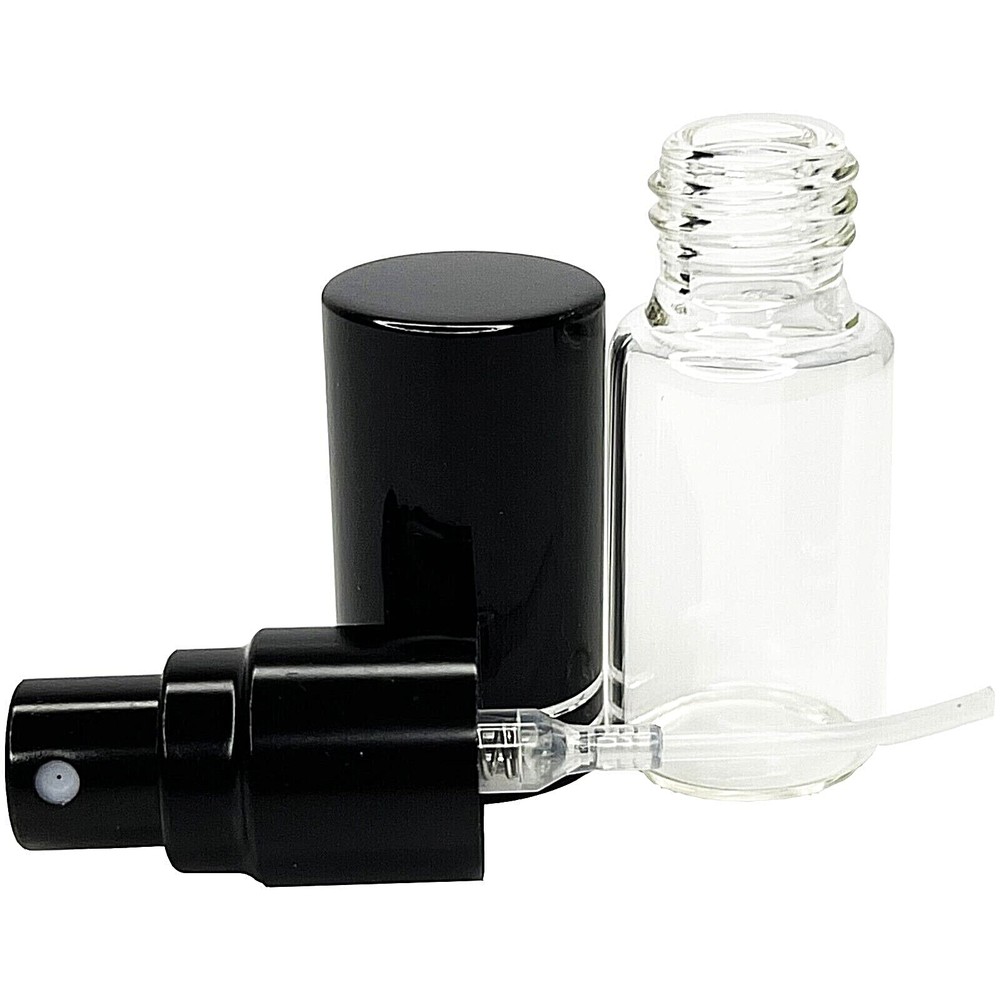 5ml 0.17oz Empty Perfume Glass Bottles Spray Decants Black Atomizers Refillable