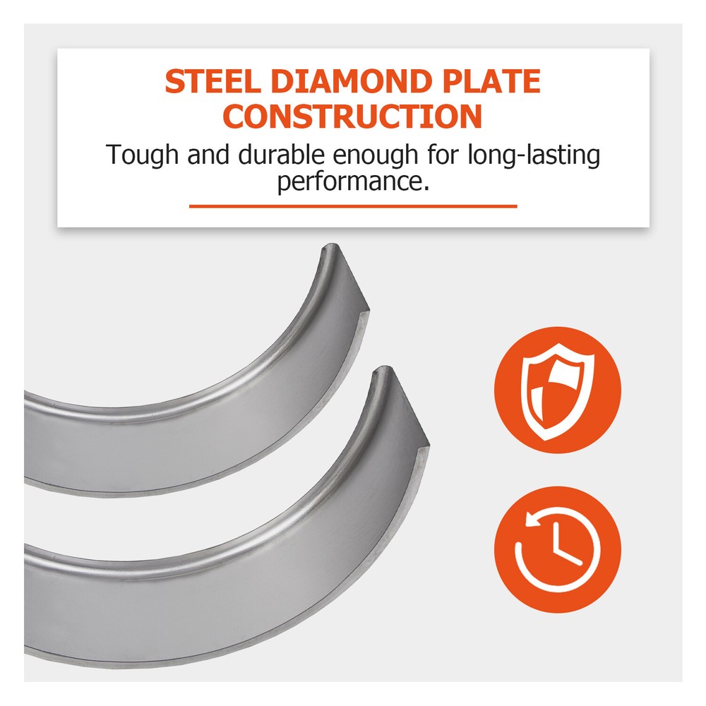 Pair of Steel Round Single Axle Trailer Fenders & Backs For 14" 15'' 16" Wheel