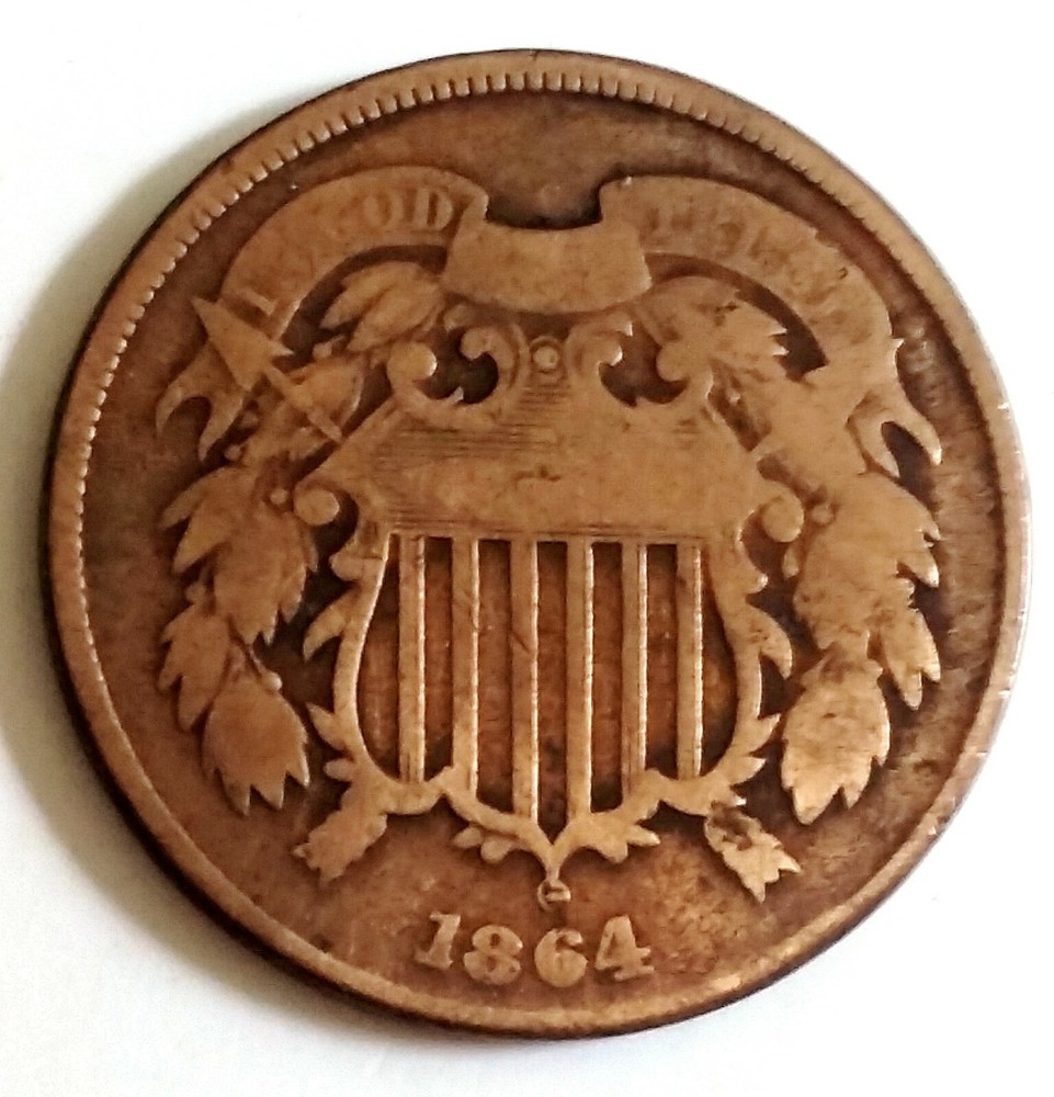 1864-P Two-Cent Karge Motto Copper Coin