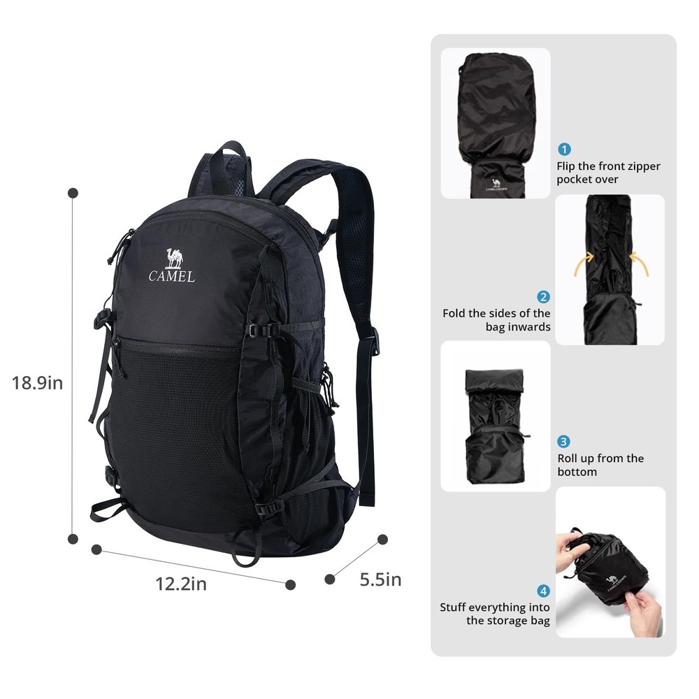 Foldable Hiking Backpack Lightweight Travel Backpack Waterproof Small packabl...