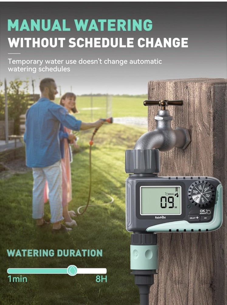 RAINPOINT Sprinkler Timer, Programmable Water Timer for Garden Hose,