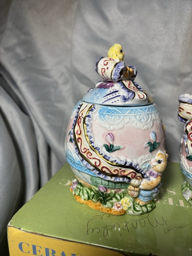 Spring Easter Decor Ceramic Cream And Sugar Set