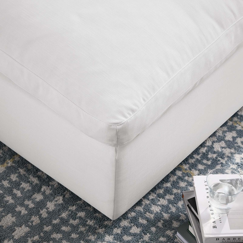 Modway Commix Down Filled Overstuffed Ottoman in Pure White