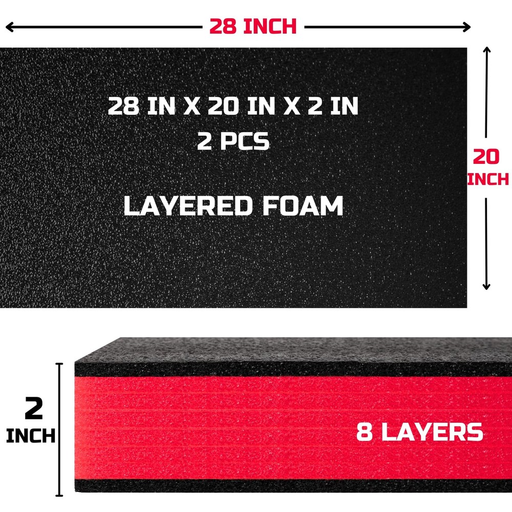 ONREVA Tool Box Foam 36x20x2 inch 2Pack, Foam Inserts for Cases, Polyethylene...