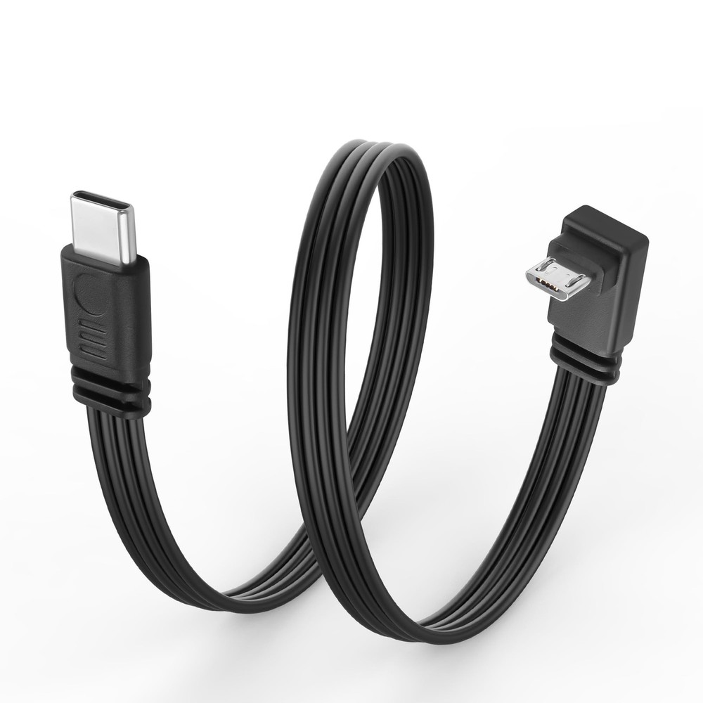 JSADZKJ Flexible USB Type-C to Micro Cable,90 Degree 30 centimeters