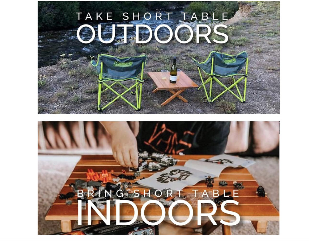 Simple Setup Basic Short Table All-Purpose Use Portability-Beach, Picnic, Camp