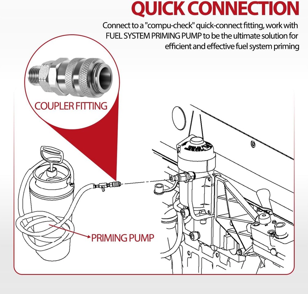 Fuel System Coupler Fitting for Connection to'Compu-Check' Quick Connect Fitting