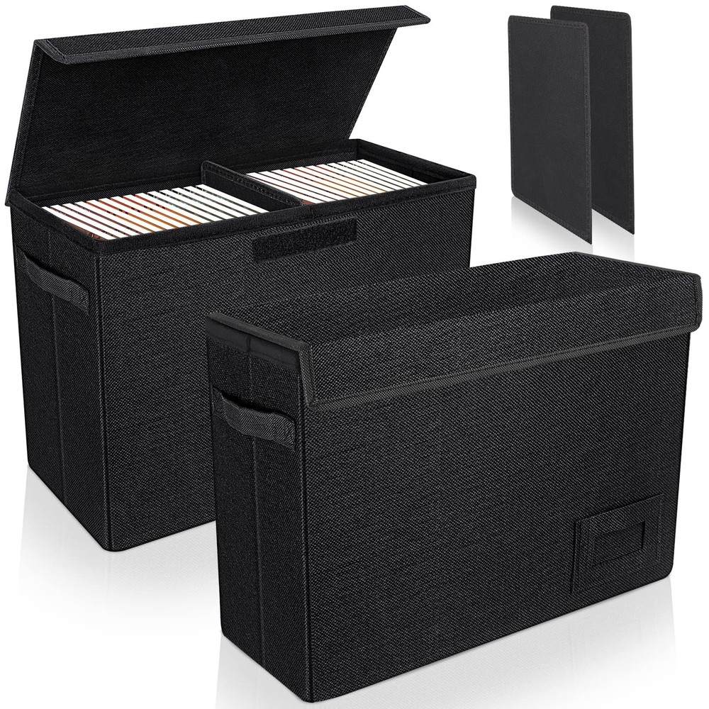 2-Pack Comic Book Storage Boxes, Collapsible Comics Book Case with Dividers and