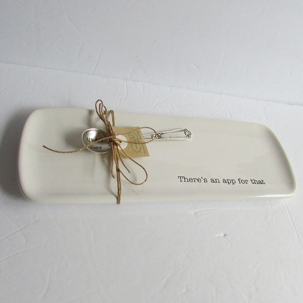 Mud Pie “There’s An App For That” Serving Platter, Spoon