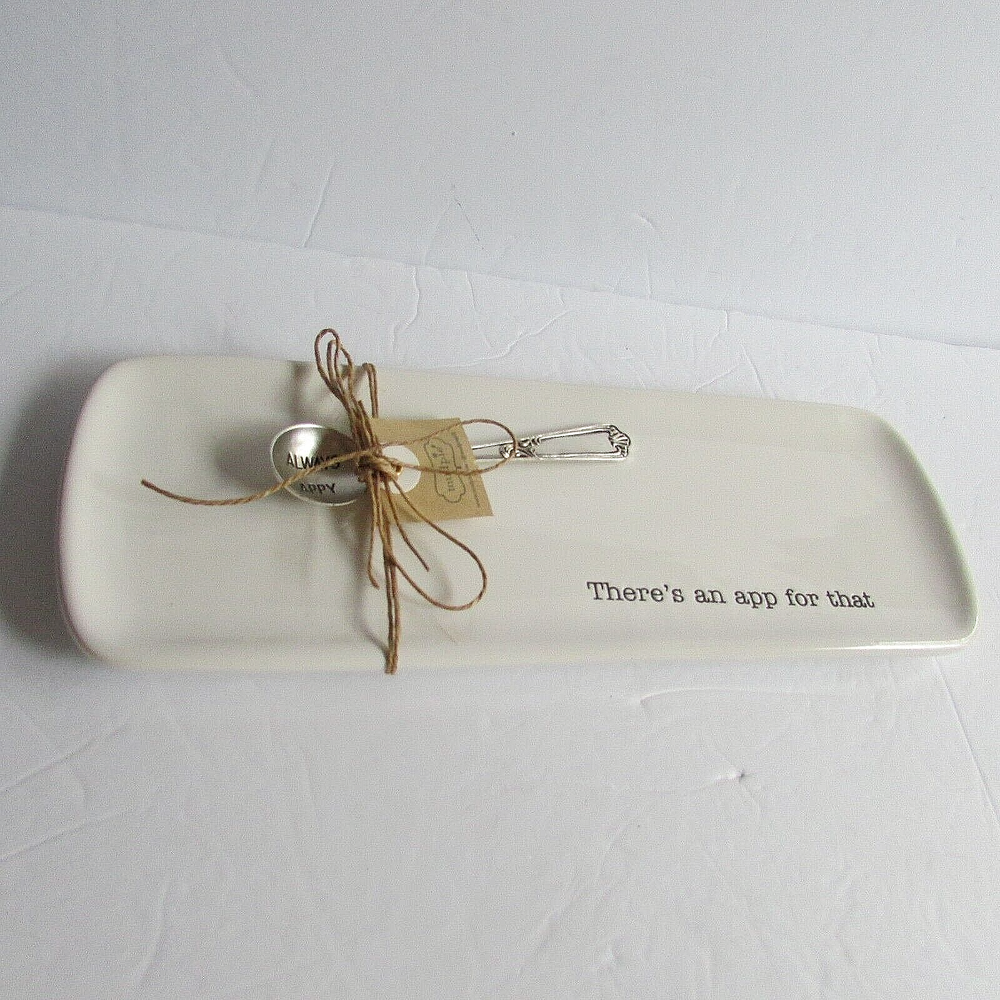 Mud Pie “There’s An App For That” Serving Platter, Spoon