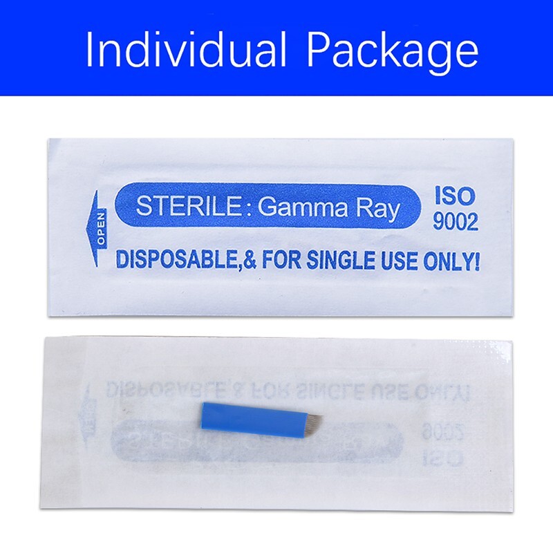 Tattoo Microblading Needles Blade Eyebrow Sterile Semi-Permanent Makeup Lip