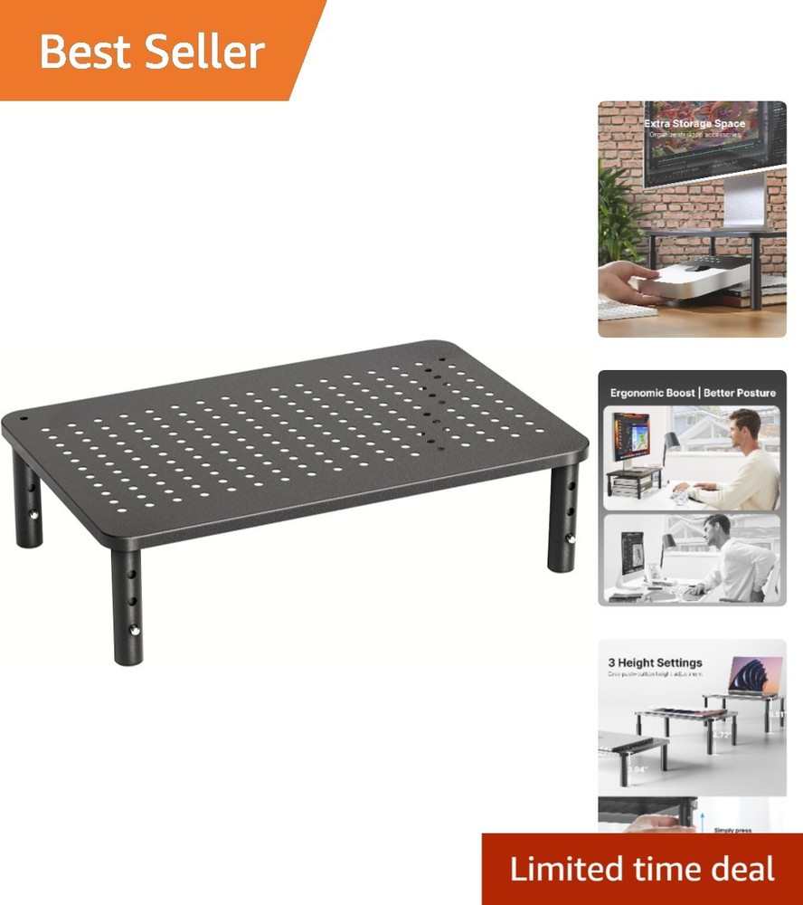 Efficient Desktop Organizer with Anti-Slip Base - Adjustable Height for Comfort