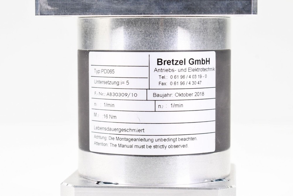 BRETZEL PD065, Low backlash planetary gearbox, i=5