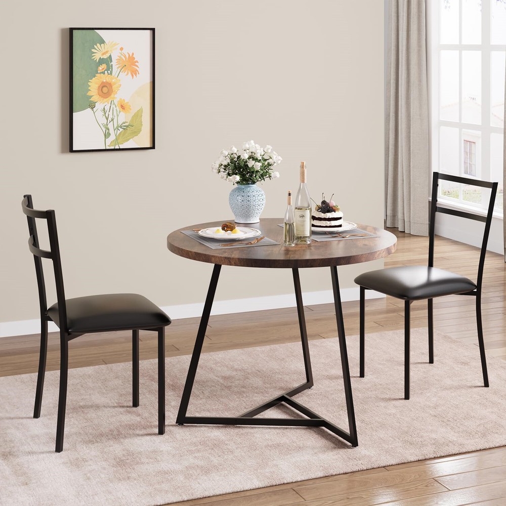 Kitchen Table and Chairs for 2 with Upholstered Chairs Dining Room Table Set