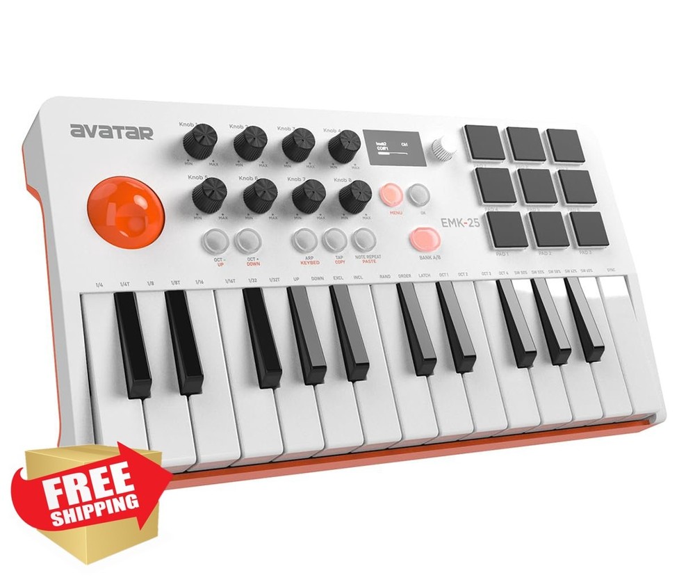 HXW 25 Key MIDI Keyboard Controller Bluetooth White
