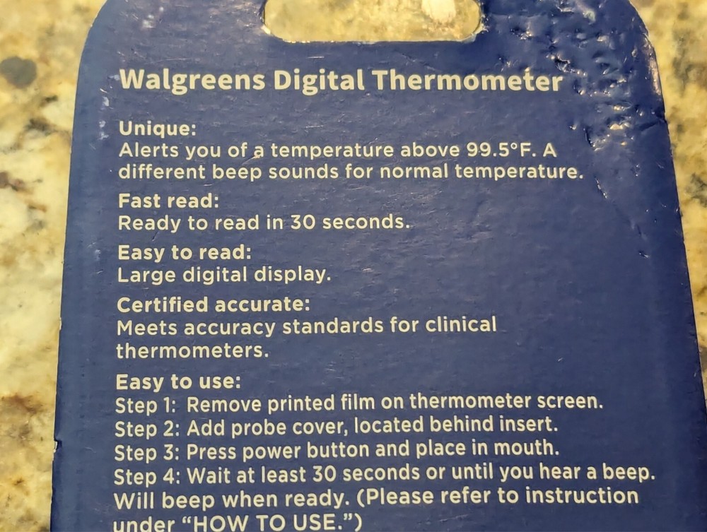 Walgreens Digital Thermometer - 30 Second - Memory Recall - Reads in 30 sec