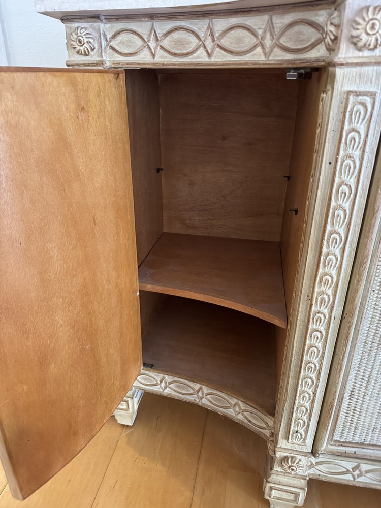 Vintage Drexel Credenza Sideboard Buffet with Marble Top
