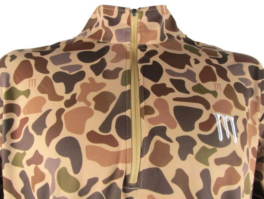 Mully Golf Quarter Zip Pullover Men's L Camo Performance Golf Jacket