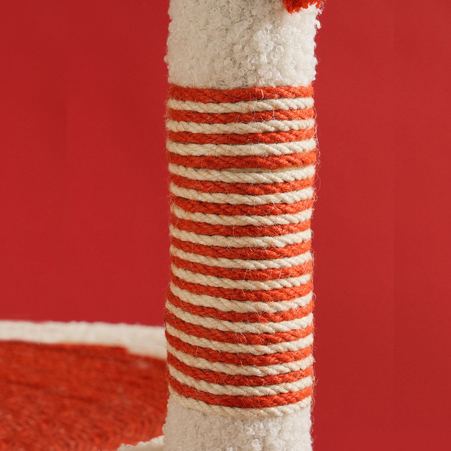 Cat Tree Scratching Posts Chicken-Shaped Climbing Frame Hemp Rope Perch Platform