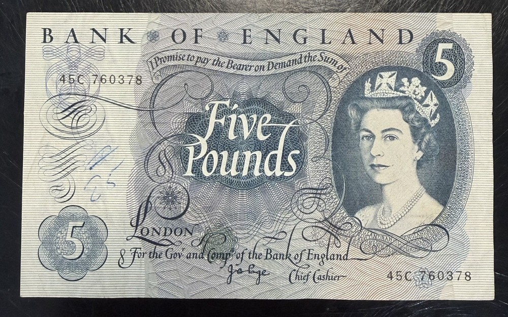 Old Five £5 Pound Note Excellent Condition