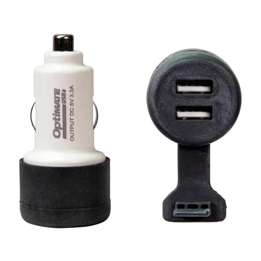 OptiMate Dual USB Fast Charger Cigarette Adapter