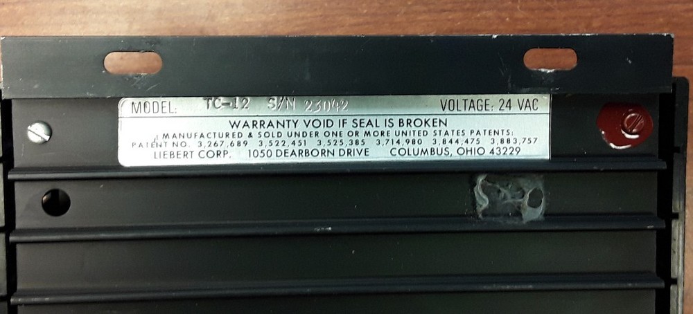 Liebert TC 12 Temperature Control