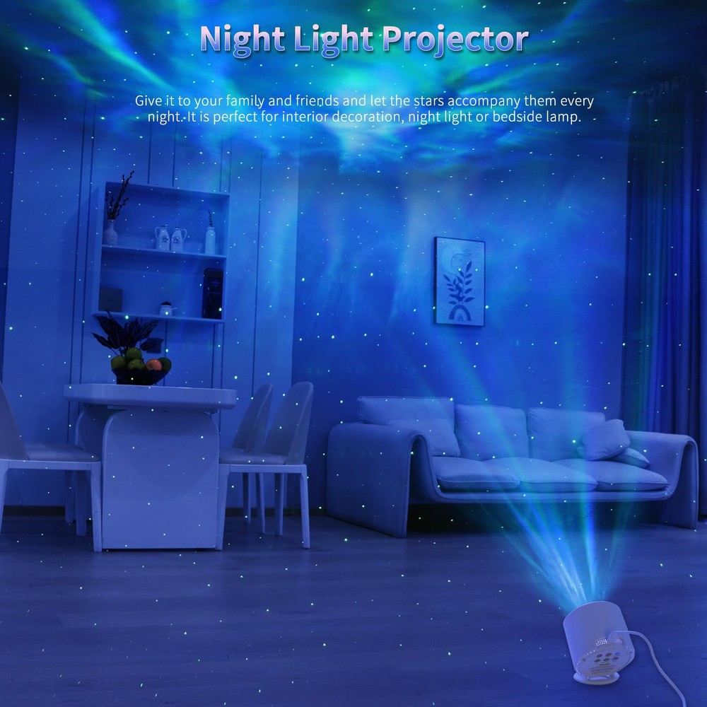 Star Projector, Galaxy Remote Control & Timer 3 in, White