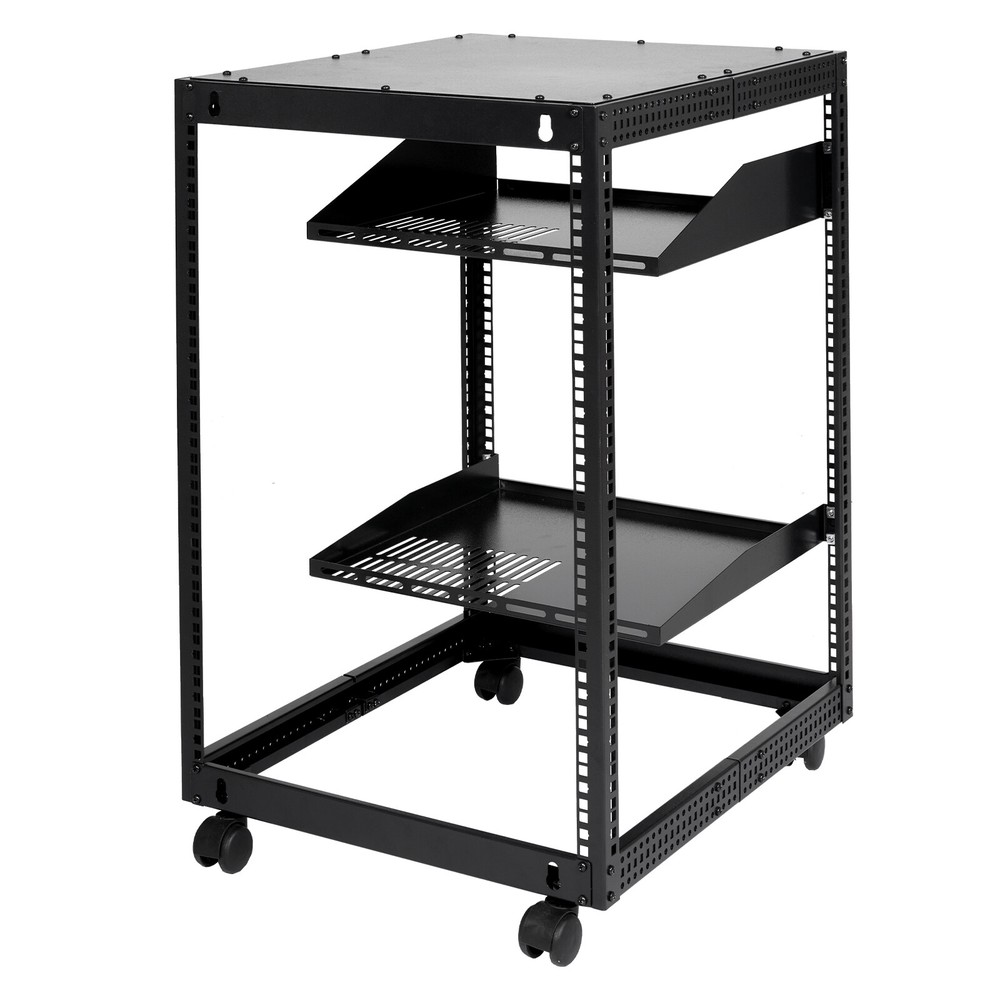 VEVOR 15U 4 Post Open Frame Server Rack Network Enclosure 23''-40'' Adjustable