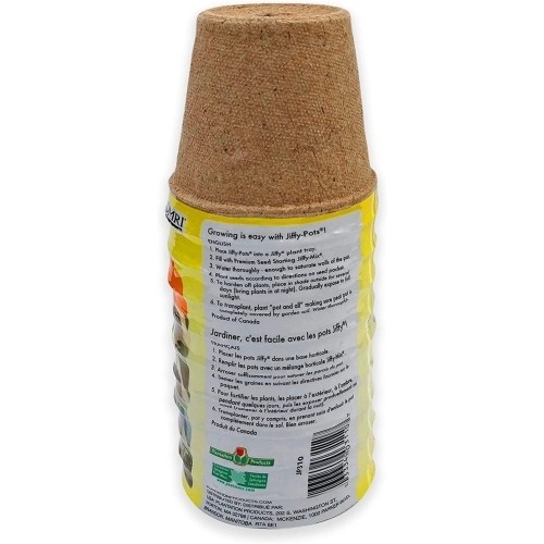 Jiffy 3″ Round Growing Medium Peat Pots — Biodegradable Seed Starter (10 Pack)