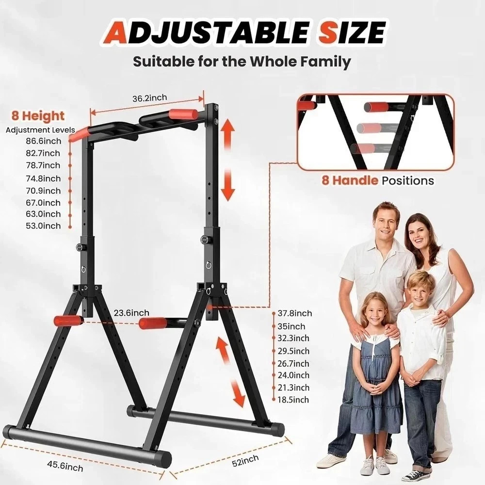 Foldable Power Tower, Adjustable Multifunction Pull up Bar Tower Station, Pullup