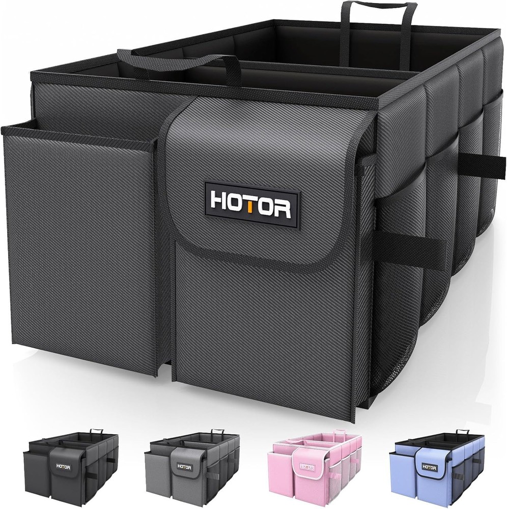 Versatile Black Car Trunk Storage with 2 Compartments for Maximum Organization