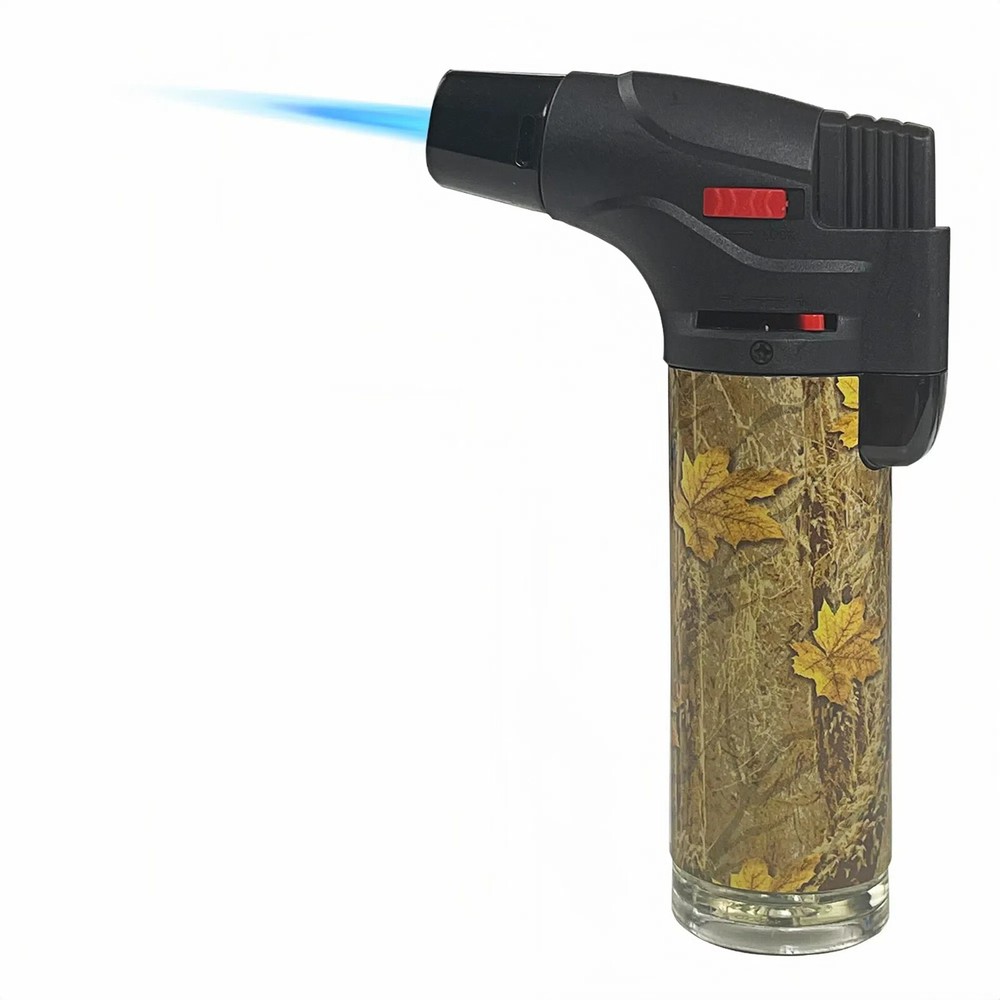 4 Pack Jumbo 4" Single Jet Flame Torch Gun Lighter Refillable Lockable maple