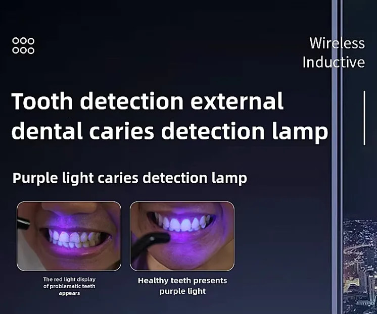 Dental Curing Lamp Wireless 5W High Power 1 Second Caries Detection 2000mw