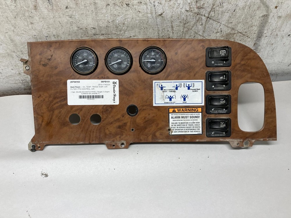 2008-2024 Peterbilt 367 GAUGE AND SWITCH Dash Panel - Used