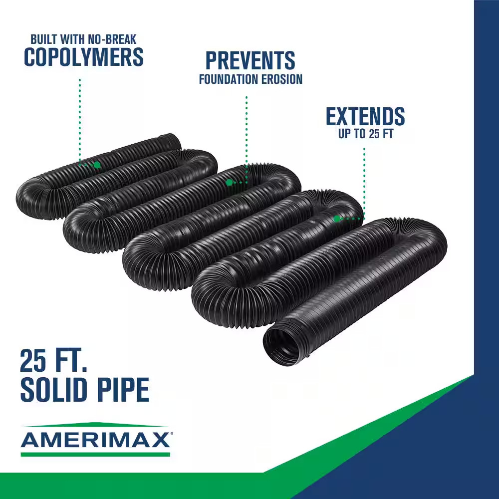 FLEX Drain 4 In. X 25 Ft. Black Copolymer Solid Drain Pipe
