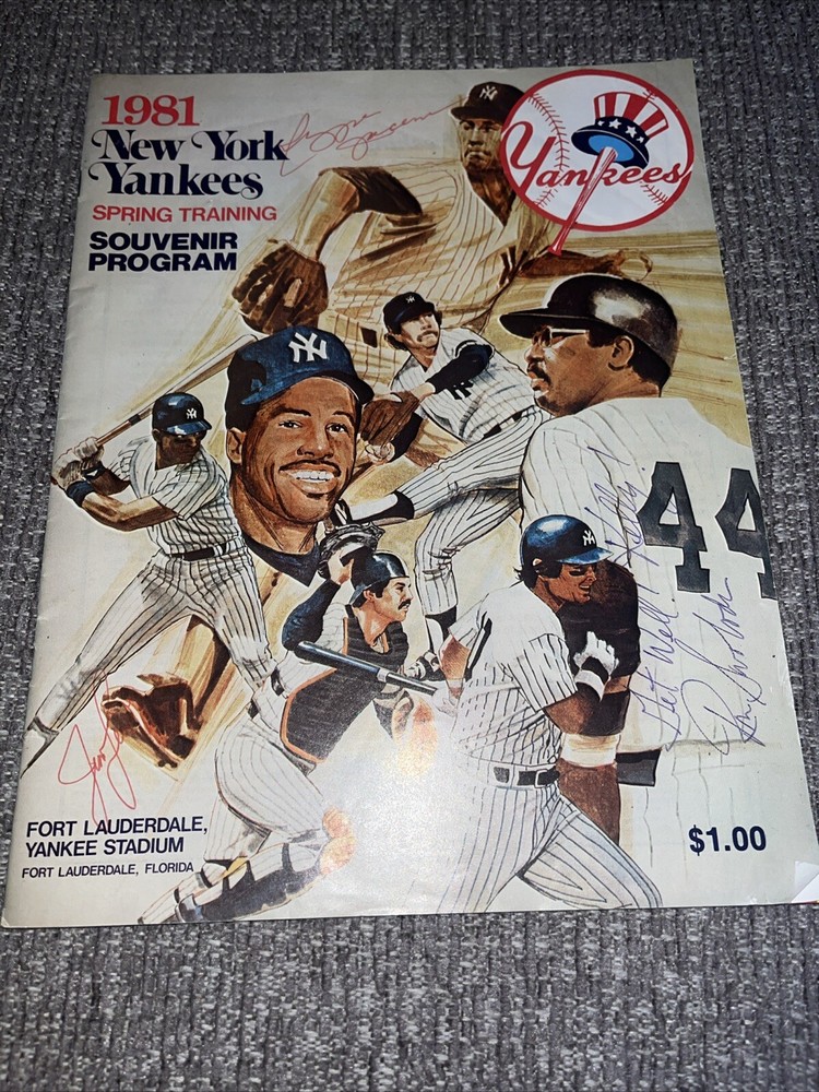 Vintage 1981 New York Yankees Spring Training Program/Scorecard Spring Rosters