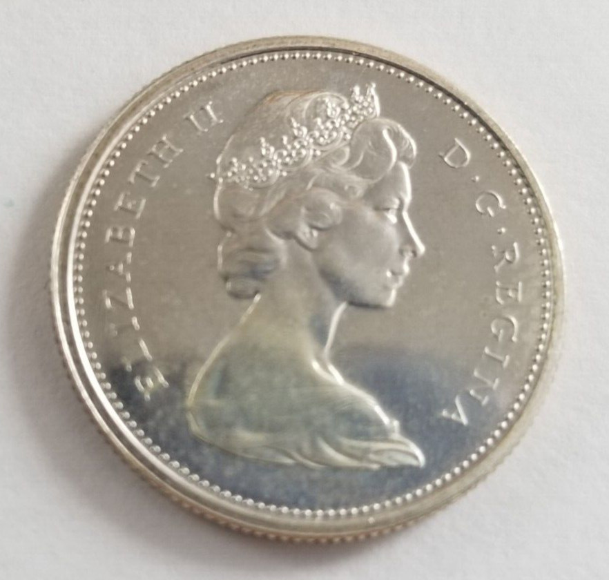 1966 Silver 25 Cent Canada Queen Elizabeth II